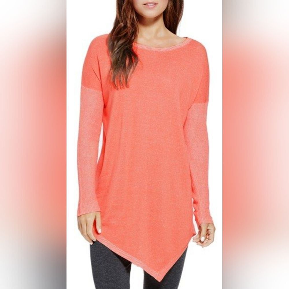 Two by Vince Camuto Orange Asymmetrical Sweater (XS)
